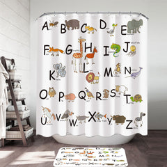 ABC Alphabet Kids Characters Shower Curtain