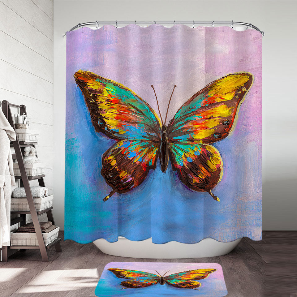 Art Painted Butterfly Shower Curtain