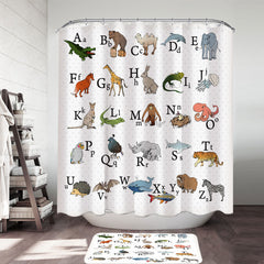 Animal Alphabet Kids Design Shower Curtain
