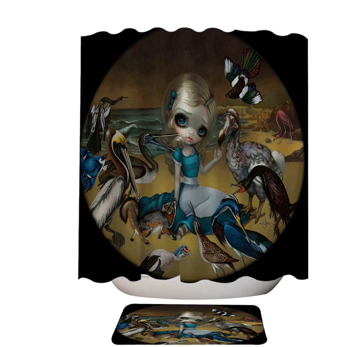Alice and the Audubon Birds Shower Curtain