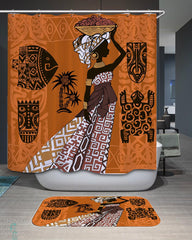 African Woman and Elements Shower Curtain