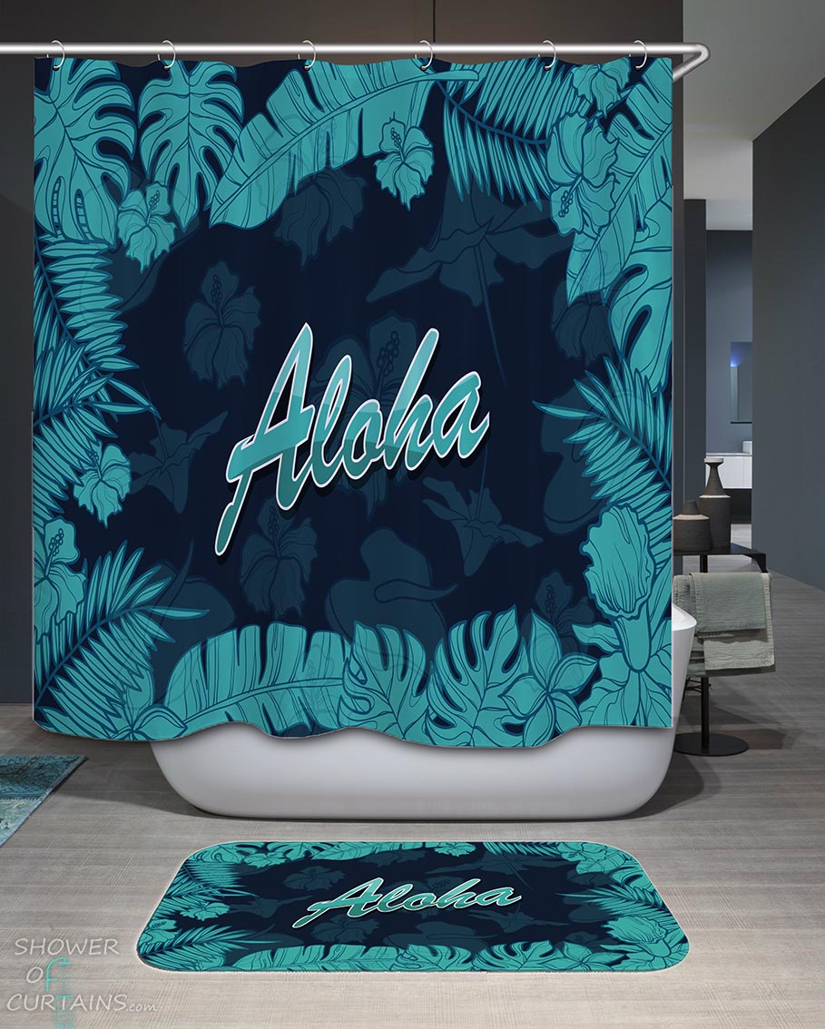 Aloha Tropical Leaf Shower Curtain
