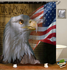 American Eagle and USA Flag Shower Curtain