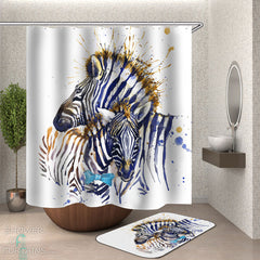 Art Painting Zebras Shower Curtain