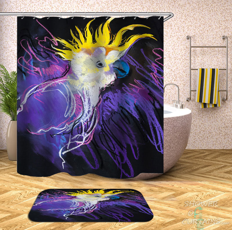Artistic Painting Cockatoo Shower Curtain