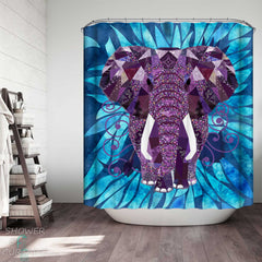 Artistic Purple Elephant Shower Curtain