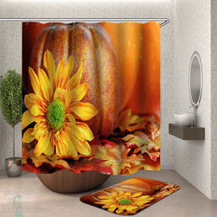 Autumn Sunflower and Pumpkin  Shower Curtain
