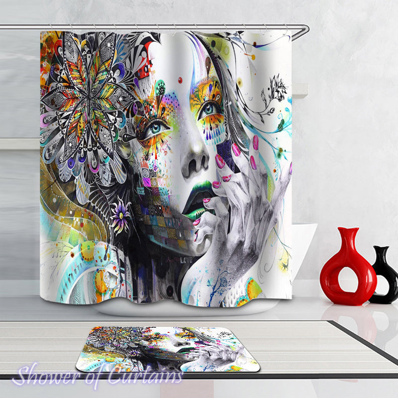 Art Beautiful Girl Shower Curtain