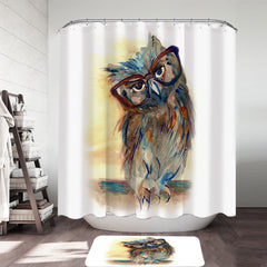 Artistic Drawing Sophisticated Chic Owl Shower Curtain