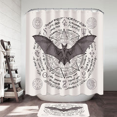 Ancient Demons Symbols Bat Shower Curtain