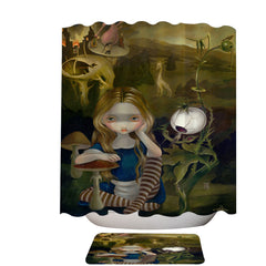 Alice in a Bosch Landscape Shower Curtain