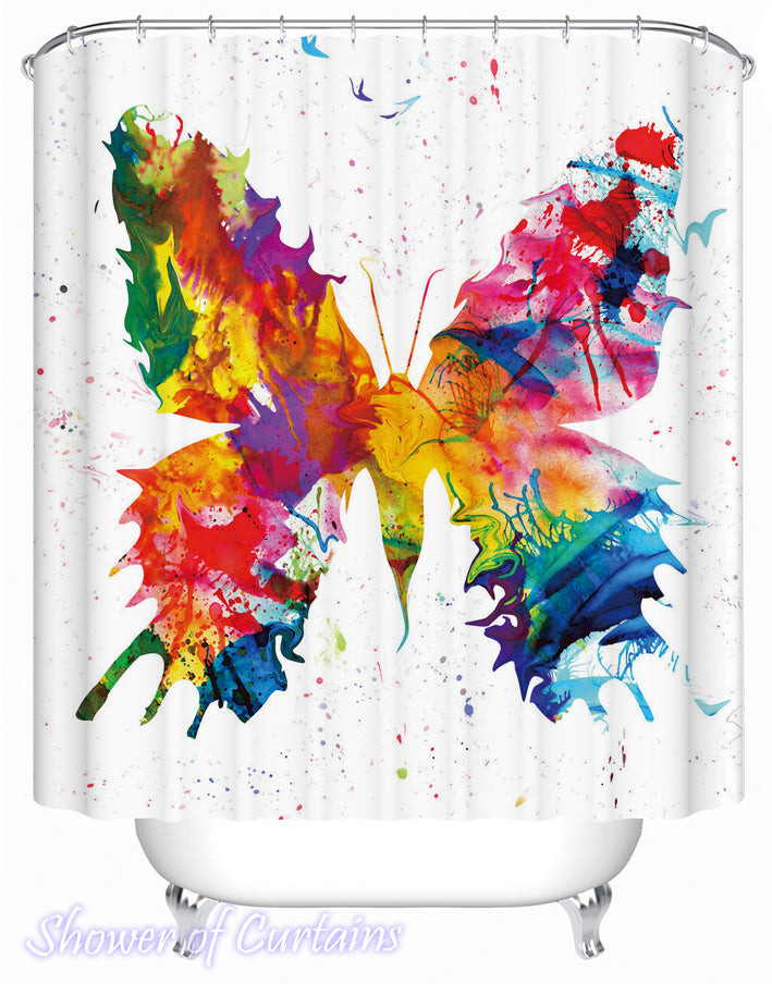 Art Painting Butterfly Shower Curtain