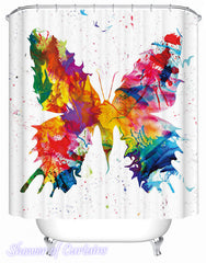 Art Painting Butterfly Shower Curtain